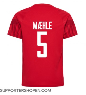 Danmark Joakim Maehle #5 Hemma Matchtröja VM 2022 Kortärmad